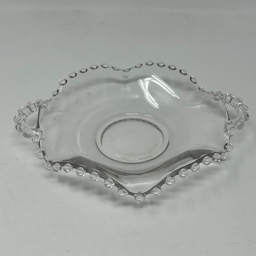 Candlewick Glass Ruffled Bowl With Handles 6 "